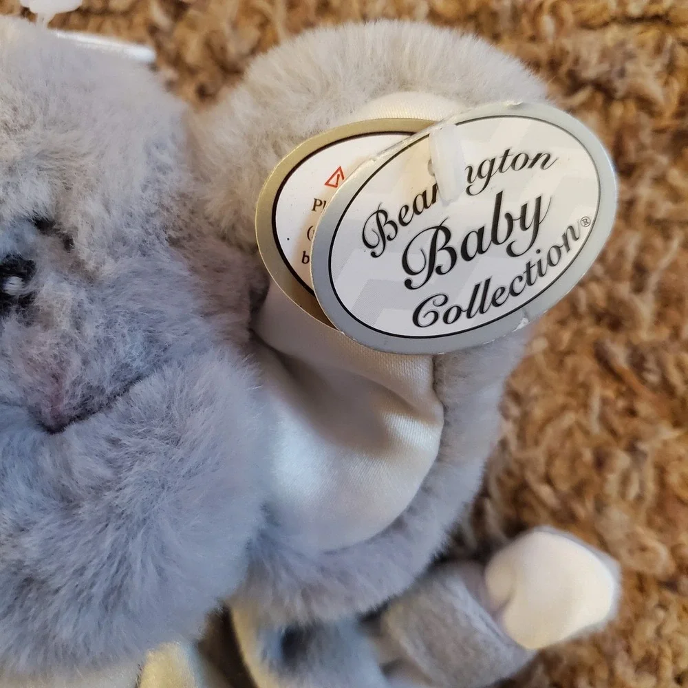 Bearington Baby Collection‎ Elephant Gray baby Lovey knotted Blanket Plush Satin